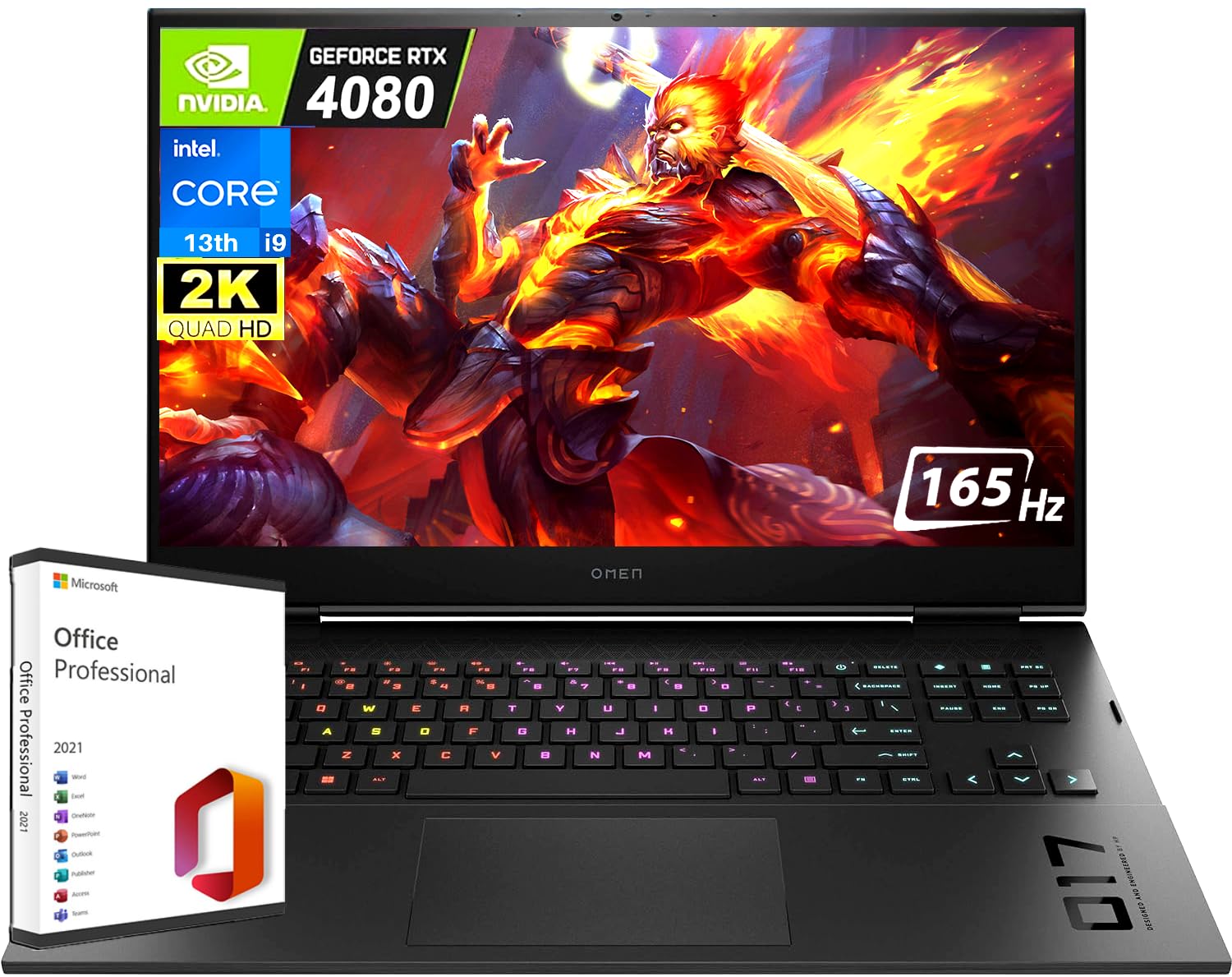 HP OMEN 17 Gaming Laptop 2024, Intel 24-Core i9-13900HX, 17.3